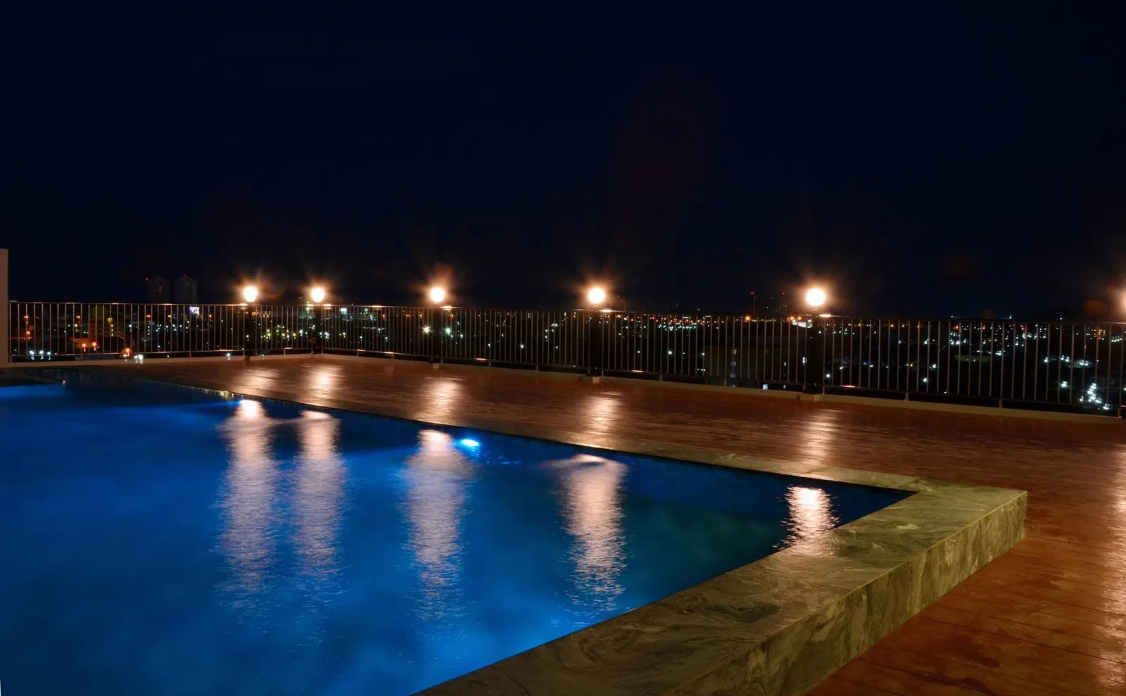 Rooftop deck mountain view